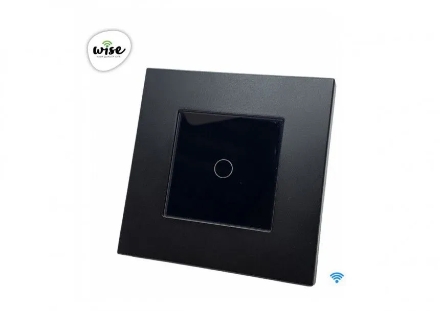 Wise WISE wifi pametni prekidač - 1 taster, PVC mat panel crni
