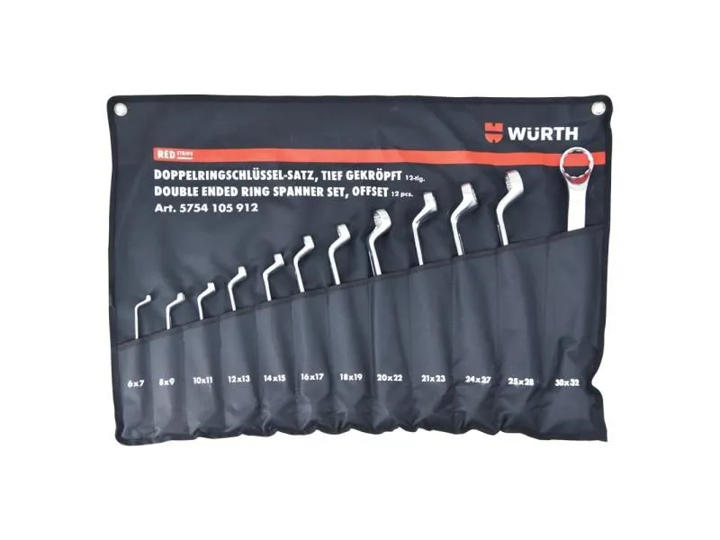 WURTH Set duplo-okastih ključeva OK 6-32 Red Stripe 12kom