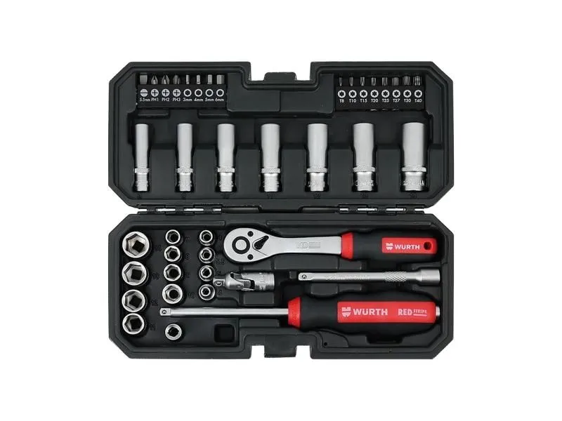 WURTH Set nasadnih ključeva 1/4'' 6ugaoni Red Stripe 40kom