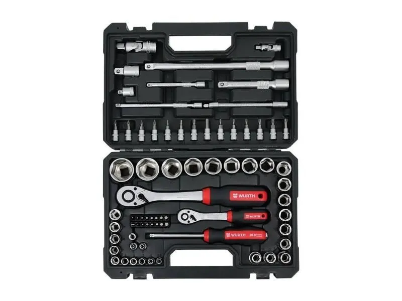 WURTH Set nasadnih ključeva 1/4'';1/2''6ug Red Stripe 72kom