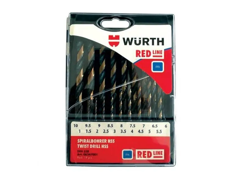 WURTH Set spiralnih burgija HSS 1 - 10mm Red line 19kom