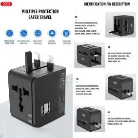 XO Adapter punjač WL01/ UK/US/EU/AU/ crna