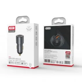 XO Auto punjač -CC45 PD30W+USB30W, crna
