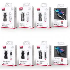 XO Auto punjač CC48 dual usb sa Iphone kablom