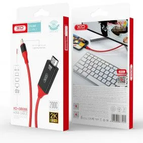 XO Kabl GB006 Lightning ulaz HDMI izlaz 2K/ 1.8M/ crna
