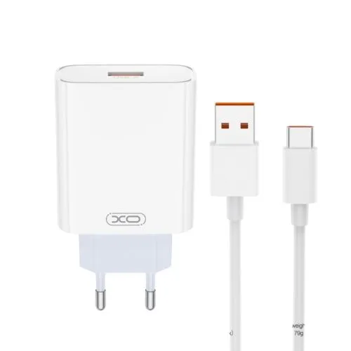 XO Kućni punjač sa kablom od 120W (USB-A) L164/ bela