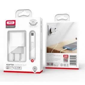 XO Punjač L97 sa ulazom USB+Type-c sa Micro kablom, bela