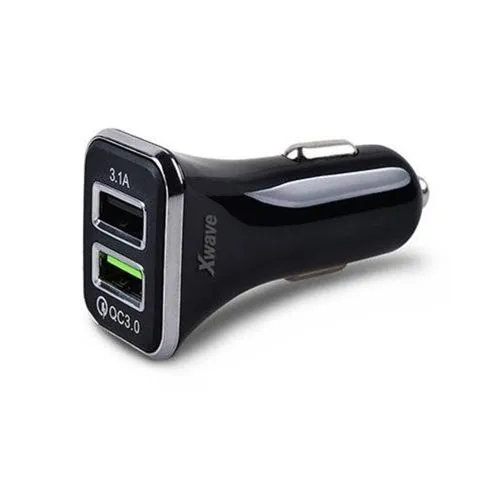 XWAVE Auto punjač, 2xUSB, 3A, C22-2, crna