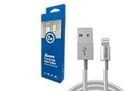 XWAVE Kabl USB IPHONE 2m 3A,lightning aluminium, upleteni, srebrna
