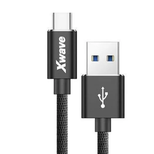 XWAVE Kabl USB Type C, 3A ALU pleteni, 1.2m, crna