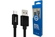 XWAVE Kabl USB2.0 na Micro USB 1,2M,2A, aluminium, upleten, crna