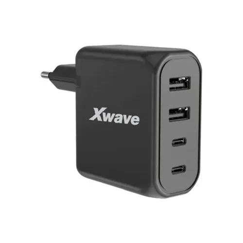 XWAVE Punjač GaN100-2A2C/ ultra-brzi 100w/ 2USB-A + 2USB-C/ crna