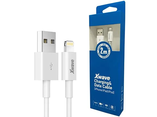 XWAVE USB kabl IPHONE 2m 3A ,lightning, bela