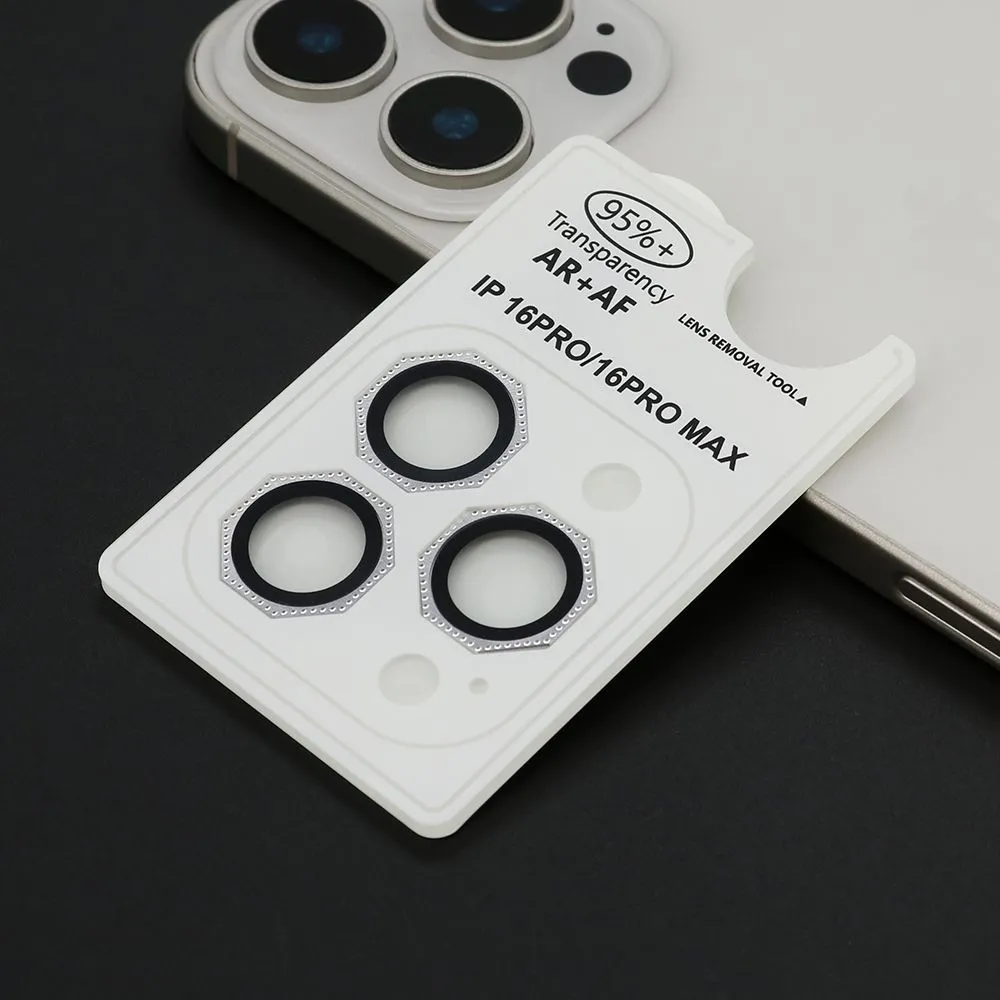 Zastita za kameru OCTAGON DIAMOND za iPhone 16 Pro/16 Pro Max, srebrna