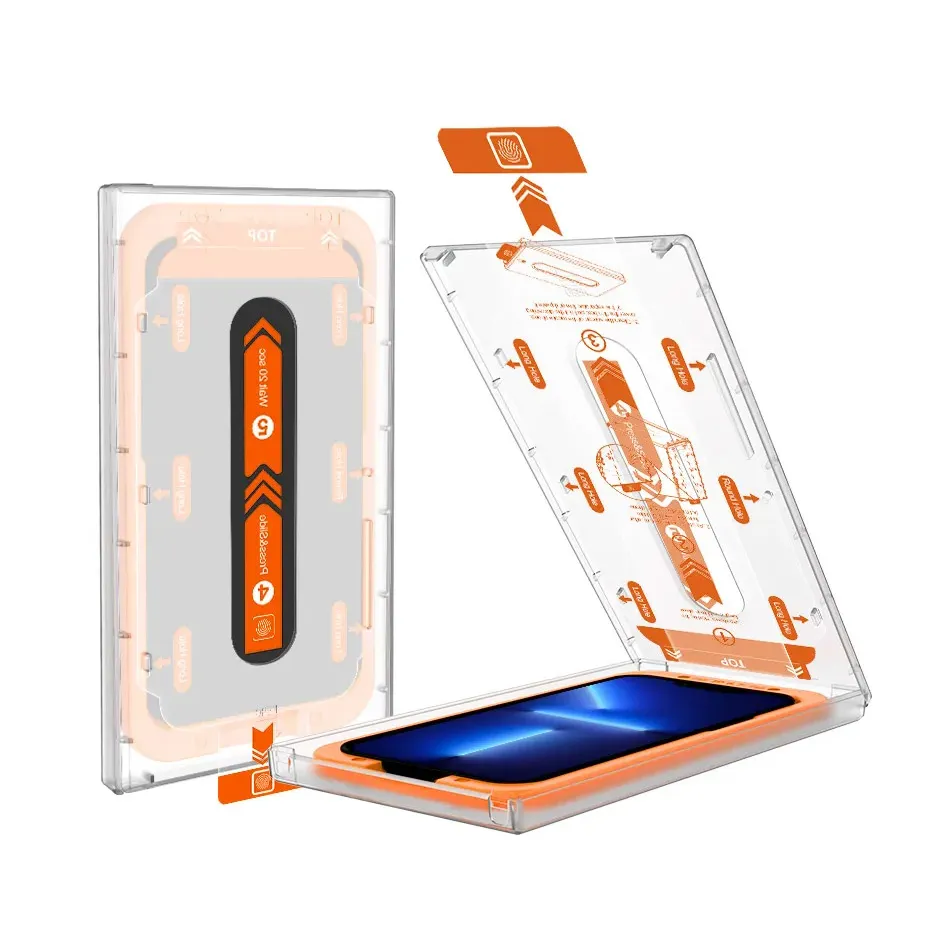 Zastitno Staklo Tempered glass 2.5D dust free Box za iPhone 13/13 Pro/14/16e 6.1 crni
