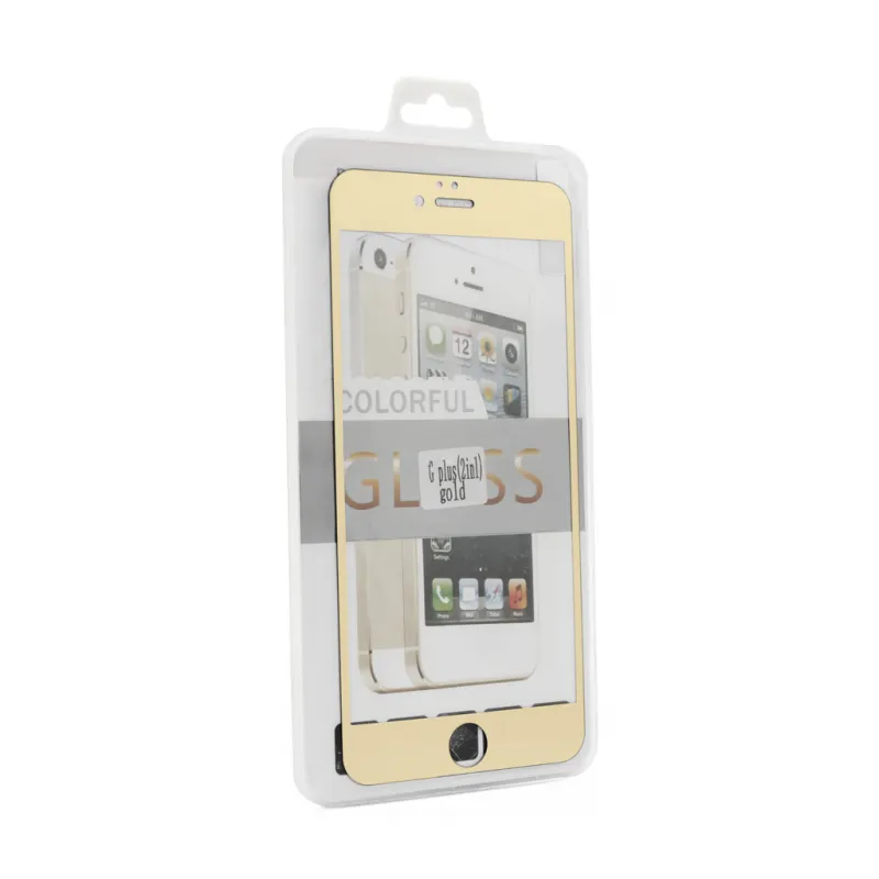 Zastitno Staklo Tempered glass za iPhone 5 2u1 zlatni