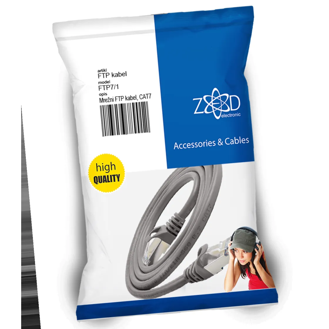 ZED electronic Mrežni FTP kabel/ CAT7/ dužina 1.0 metar - FTP7/1