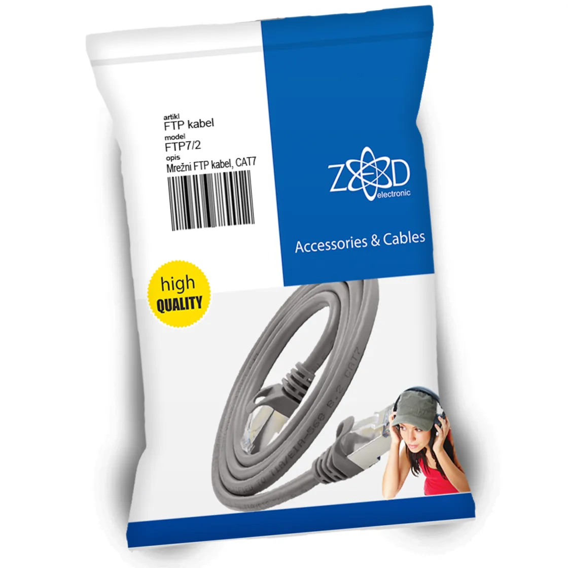 ZED electronic Mrežni FTP kabel/ CAT7/ dužina 2.0 metar - FTP7/2