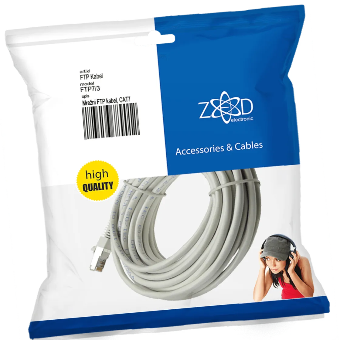 ZED electronic Mrežni FTP kabel/ CAT7/ dužina 3.0 metra - FTP7/3