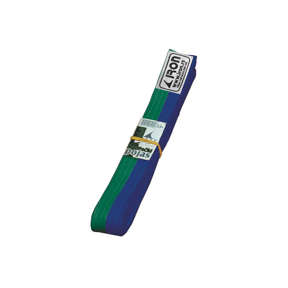 Zeleno plavi pojas 240cm Iron Sport - Plavo zeleni pojas za borilačke sportove