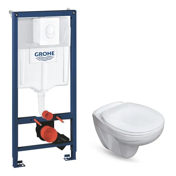 GROHE Set - Ugradni vodokotlić + WC šolja i daska BELA KRUG