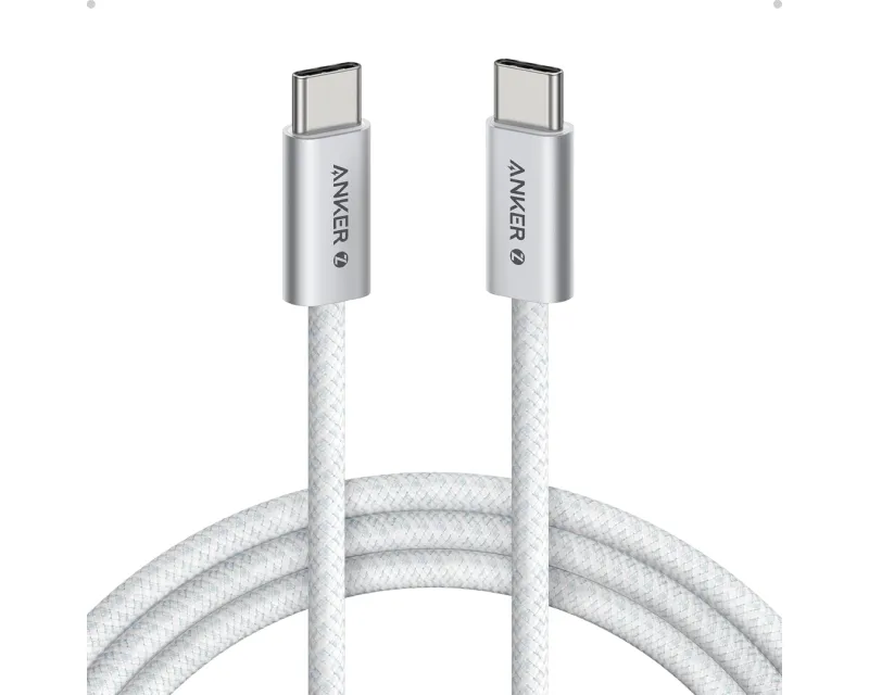 ANKER Zolo USB tip-C kabl M/M 1m, za Apple, super brzo punjenje 240W/480Mbps, pleteni, beli