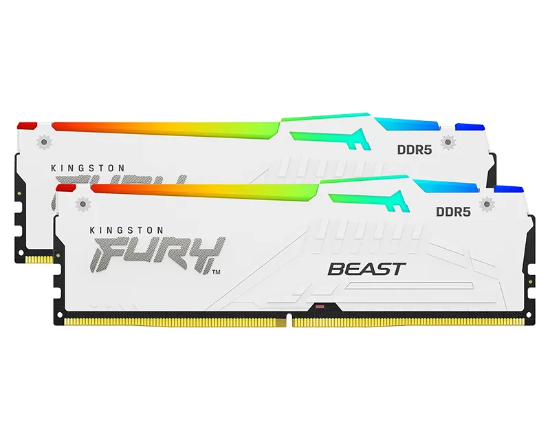 KINGSTON DIMM DDR5 64GB (2x32GB kit) 5600MT/s KF556C36BWEAK2-64 Fury Beast RGB White Expo