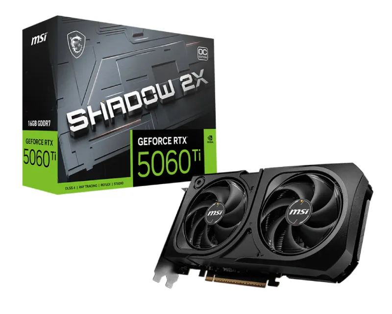 MSI GeForce RTX 5060 Ti SHADOW 16GB 128bit RTX 5060 Ti 16G SHADOW 2X OC PLUS grafička karta
