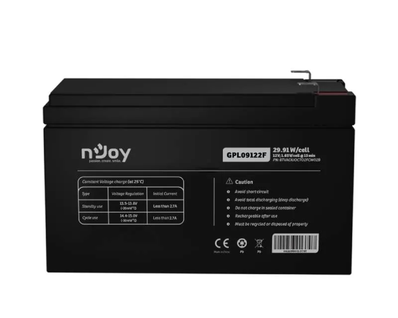 NJOY GPL09122F baterija za UPS 12V 9Ah (BTVACIUOCTO2FCW02B)