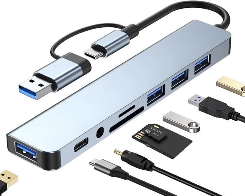 USB 3.0+TIP C na 4xUSB 3.0+TIP C+SD/micro sd+ Audio metal HUB 
