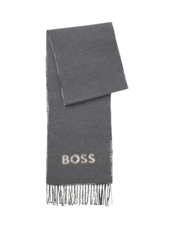 BOSS - Sivi muški šal