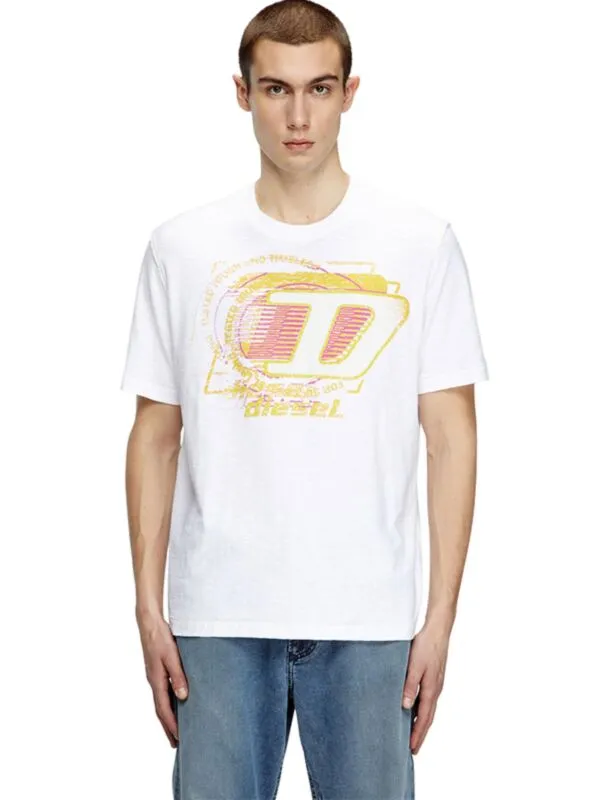 Diesel - Bela muška logo majica