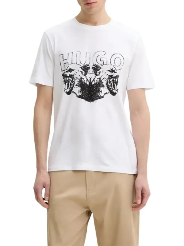 HUGO - Bela pamučna muška majica