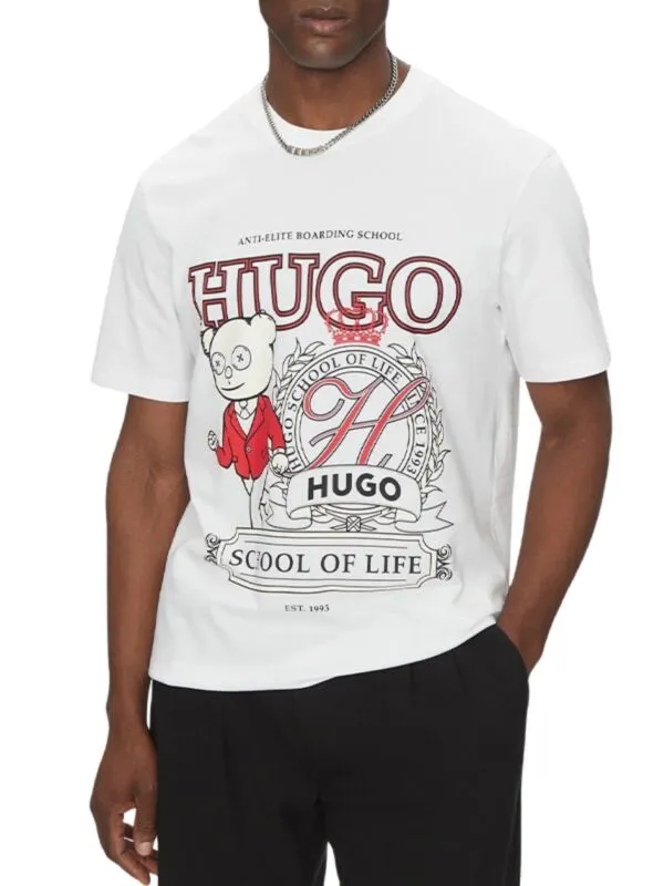 HUGO - Bela pamučna muška majica