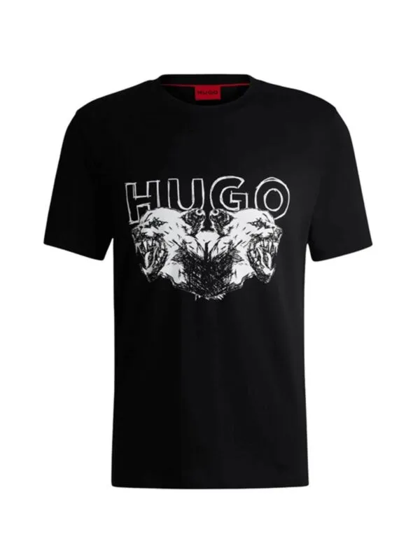 HUGO - Crna pamučna muška majica