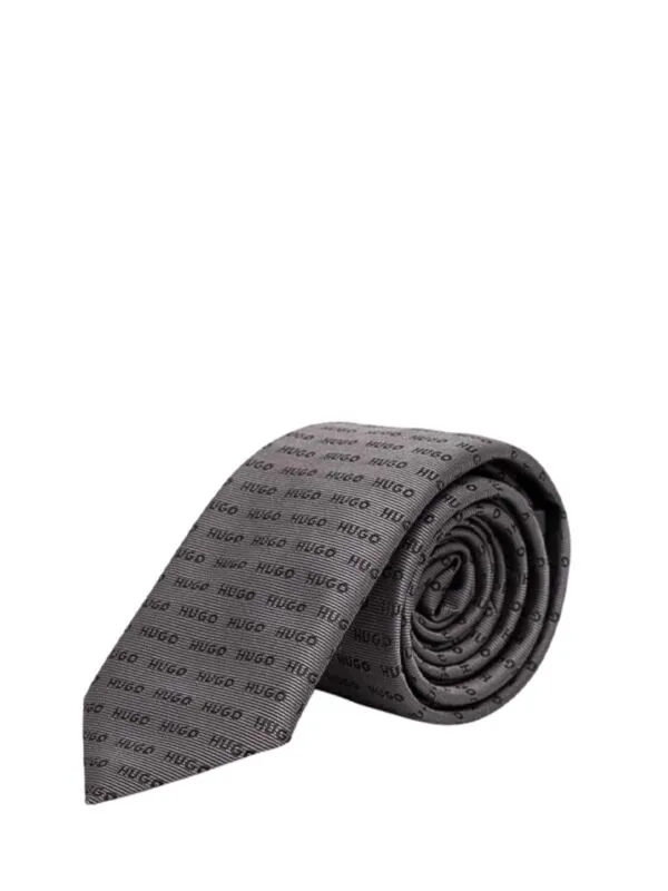 HUGO - Logo print muška kravata
