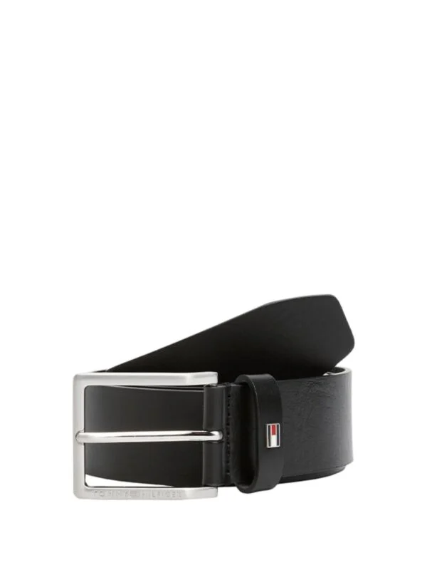 Tommy Hilfiger - Crni kožni kaiš za muškarce
