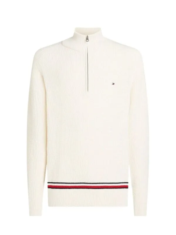 Tommy Hilfiger - Muški džemper sa kratkim zipom