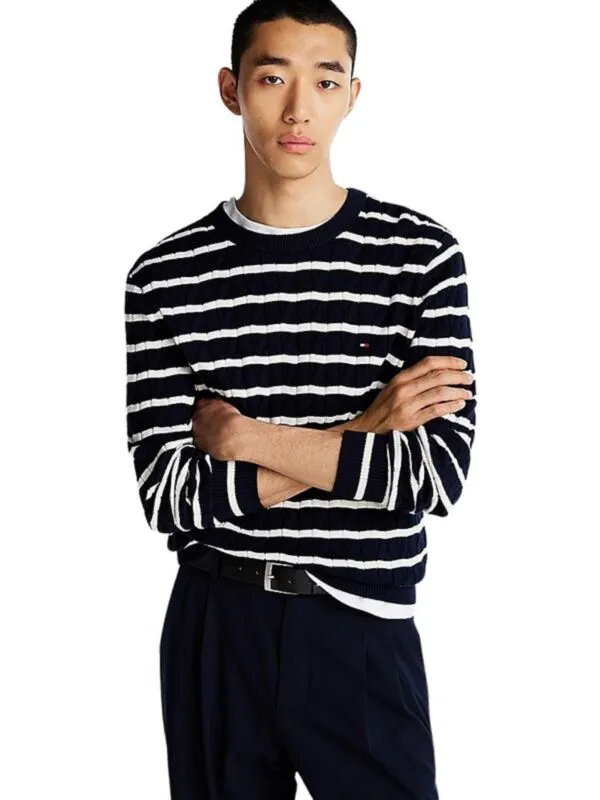 Tommy Hilfiger - Prugasti muški džemper