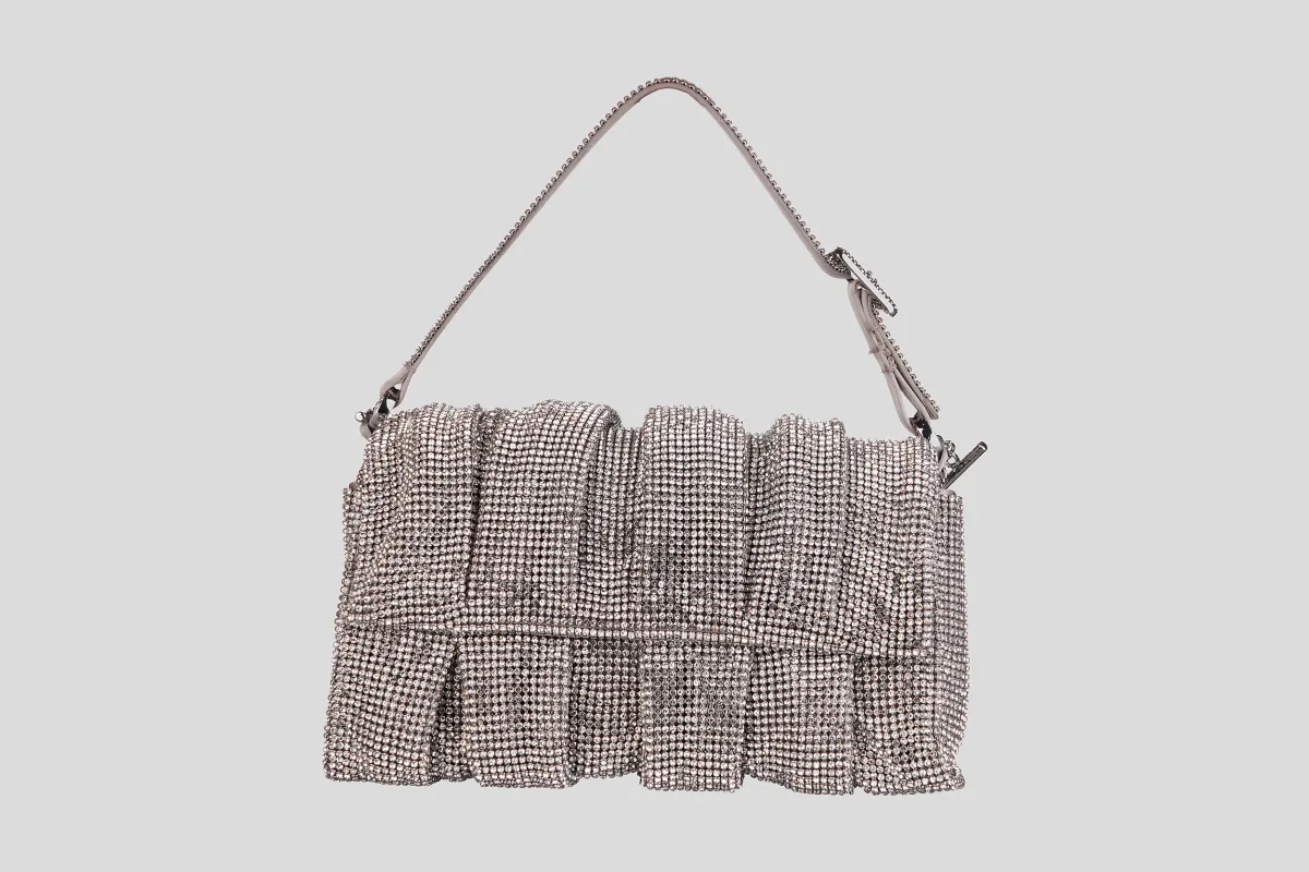 BENEDETTA BRUZZICHES Torba 125019/PL26 IRIS Rhinestone mesh Crystal On Silver