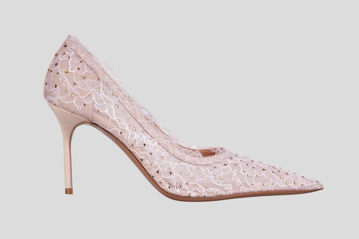 GEDEBE Cipele BELLA PUMP 80 (LACE + CRYSTAL)/PL26 NUDE + LIGHT COLORADO TOPAZ