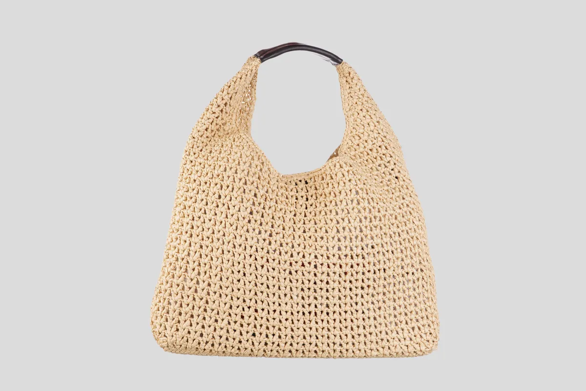 MISSONI Torba MI10060R_029/PL26  HOBO BAG LARGE) RAFFIA CROCHET HONEY / RASCHEL