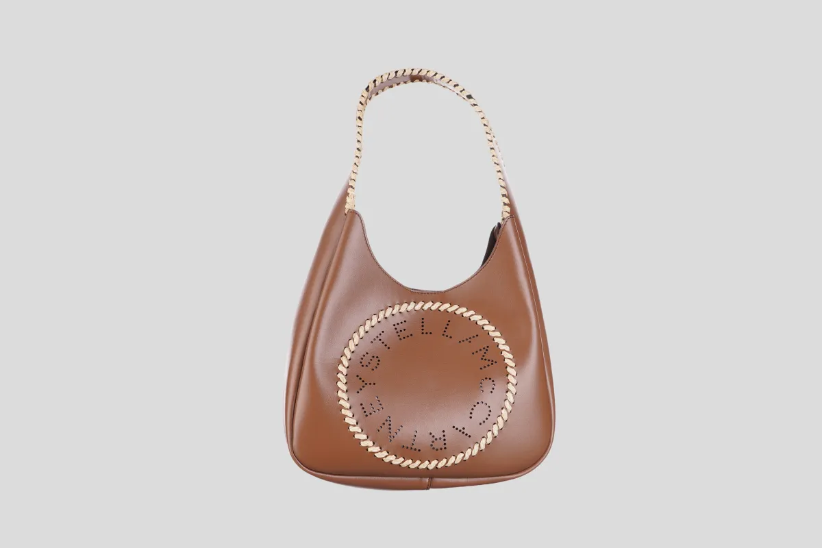 STELLA MCCARTNEY Torba 7B0113WP0704/PL26 Logo Small Hobo Bag Eco Alter Mat &amp; Raffia Braid