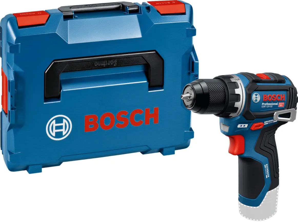 Akumulatorska bušilica - odvrtač Bosch GSR 12V-32 Solo; bez baterije i punjača u L-BOXX koferu (06019N7001)