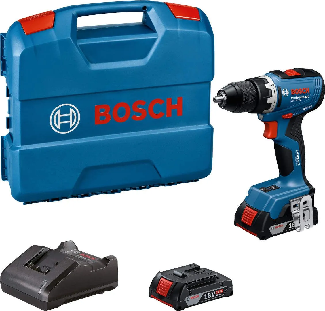 Akumulatorska bušilica - odvrtač Bosch GSR 18V-65; 18V; 2x2,0Ah + kofer (06019N3000)
