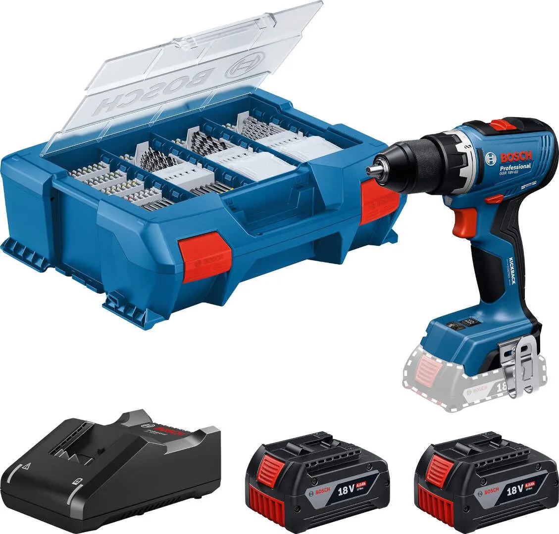 Akumulatorska bušilica - odvrtač Bosch GSR 18V-65; 18V; 2x4,0Ah + L-kofer (06019N3207)
