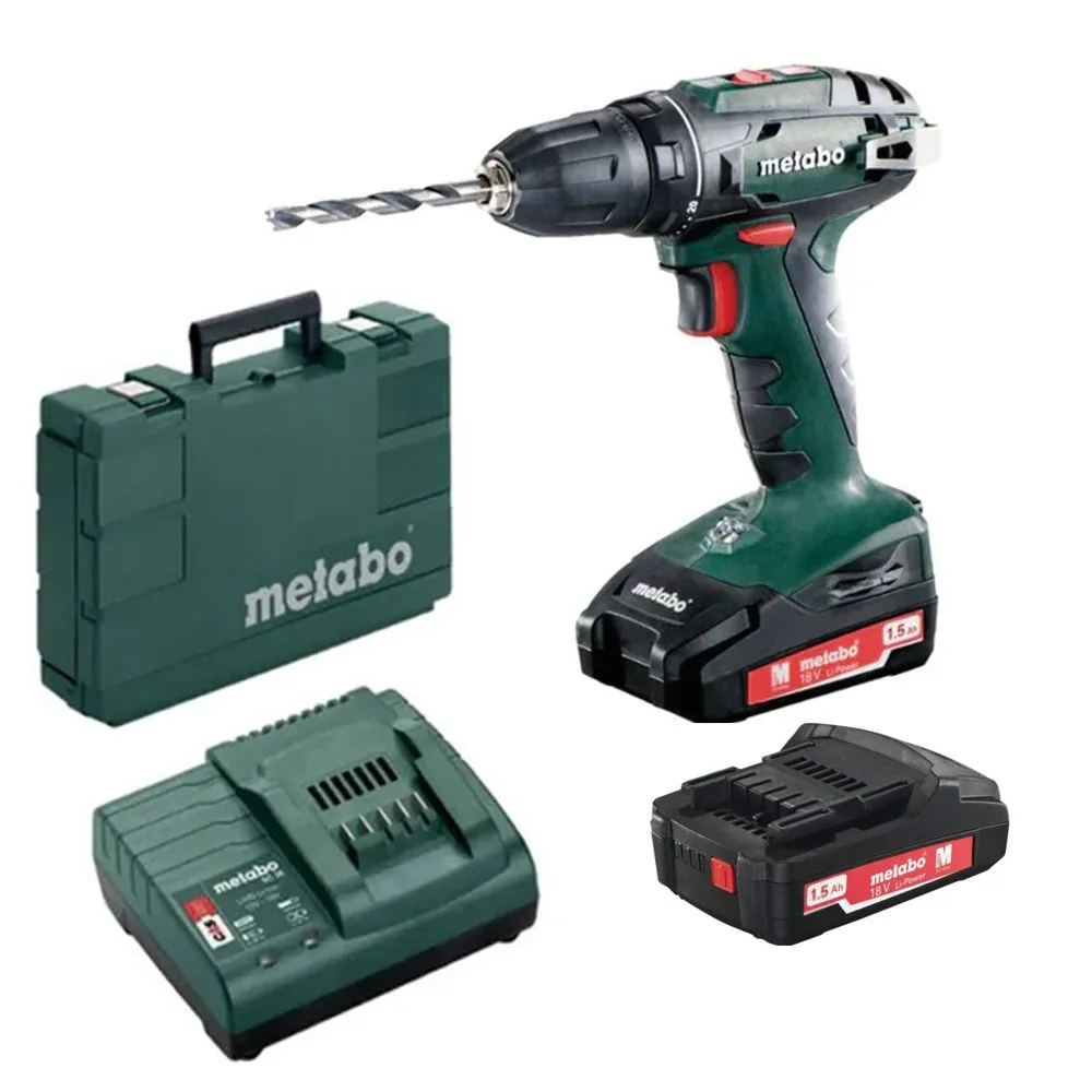 Akumulatorska bušilica - odvrtač Metabo BS 18; 2x1,5Ah; 18V (602207550)