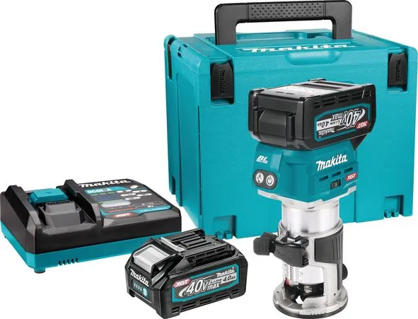 Akumulatorska glodalica Makita RT001GM210; 2 x BL4040 4,0Ah + punjač i kofer; 40 V max XGT