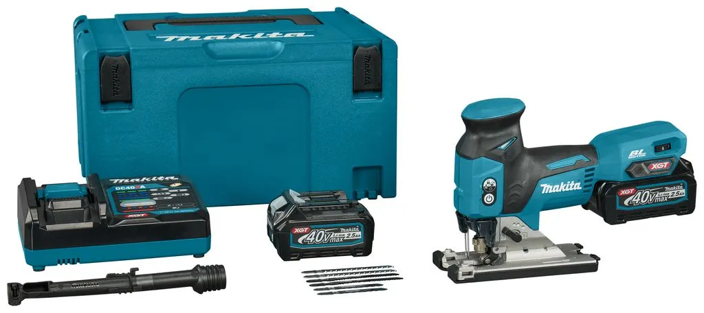 Akumulatorska ubodna testera Makita JV001GD201; 40V XGT; 2x2,5Ah + punjač i kofer