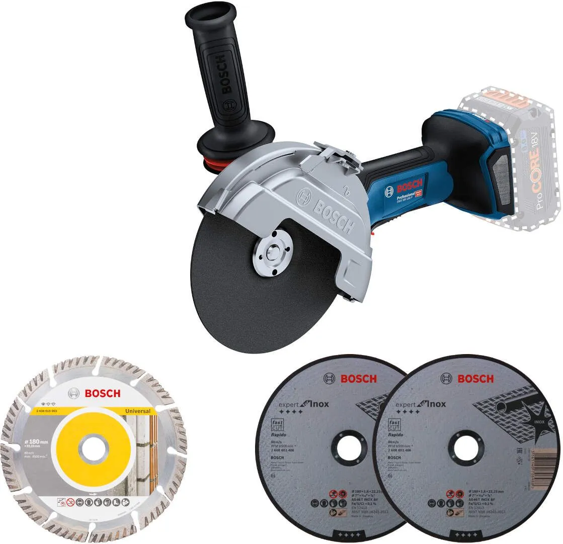 Akumulatorska ugaona brusilica Bosch GWS 18V-180 P Solo; 180mm; bez baterije i punjača (06019H6L01)